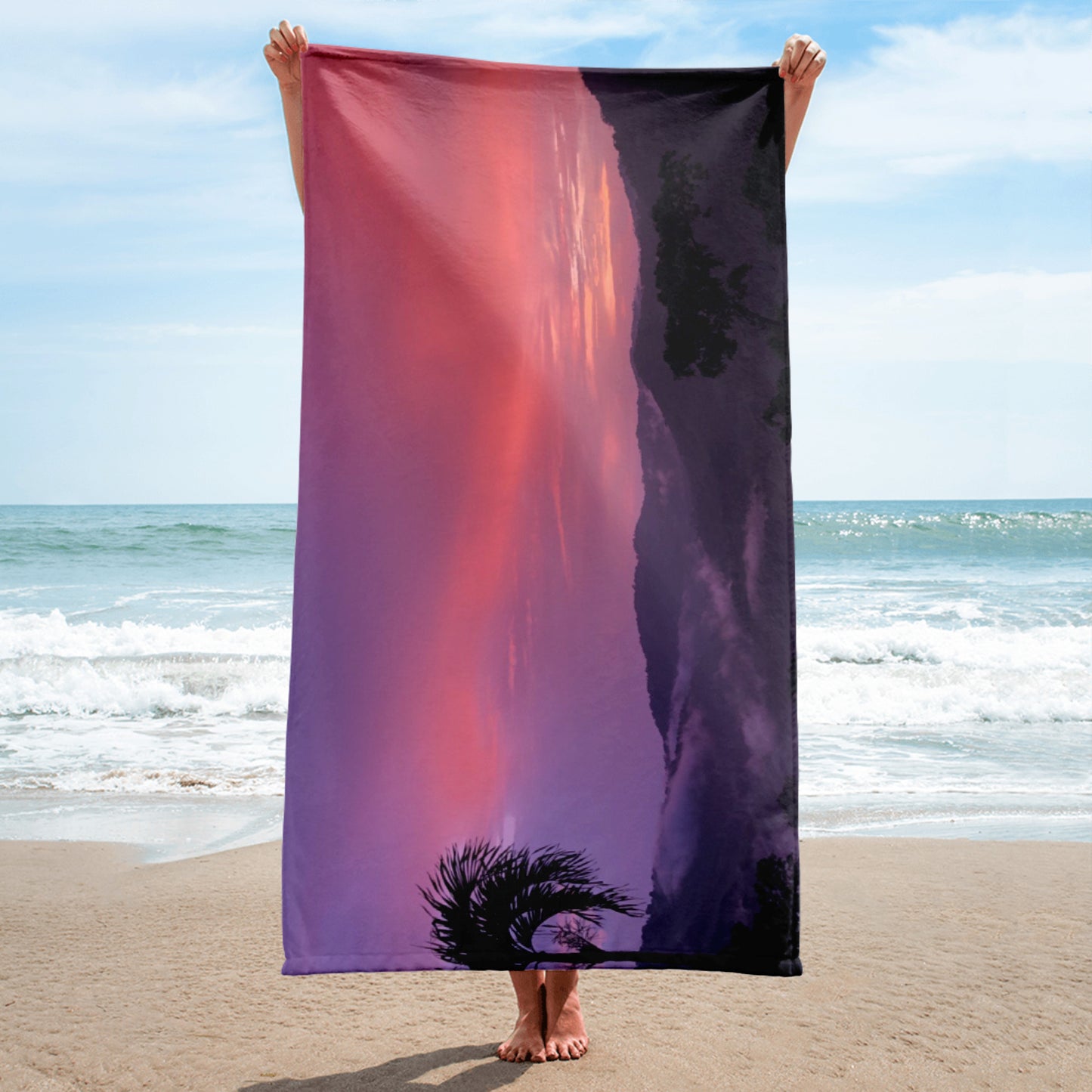Purple palm Towel